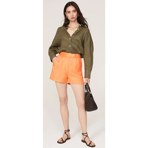 Ashley Park x RTR Orange Tailored Shorts Rent the runway Preloved XS $195 - Picture 1 of 6